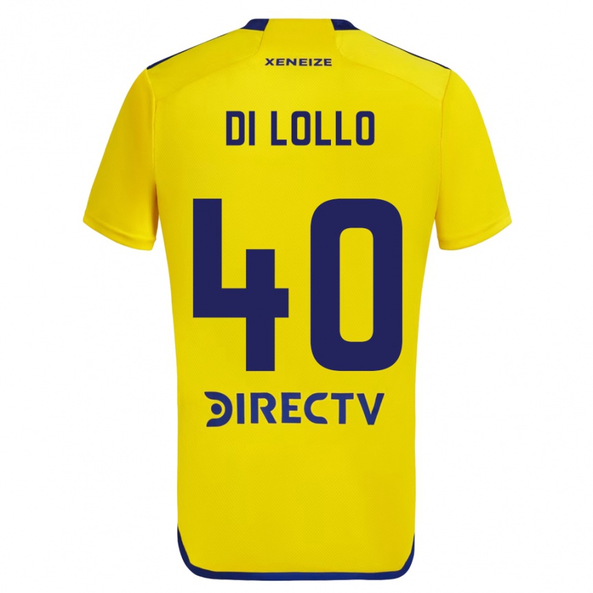 Homme Football Maillot Lautaro Di Lollo #40 Jaune Bleu Tenues Extérieur 2024/25