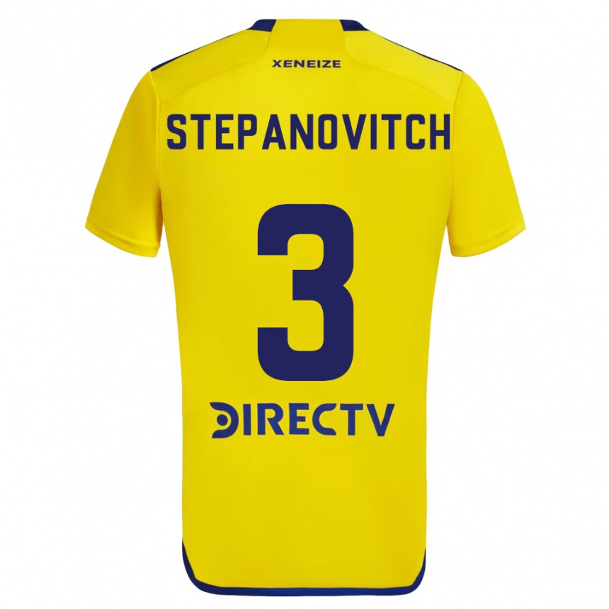 Homme Football Maillot Nicolás Stepanovitch #3 Jaune Bleu Tenues Extérieur 2024/25