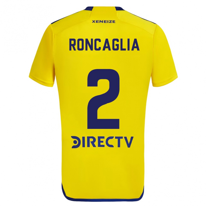 Homme Football Maillot Facundo Roncaglia #2 Jaune Bleu Tenues Extérieur 2024/25