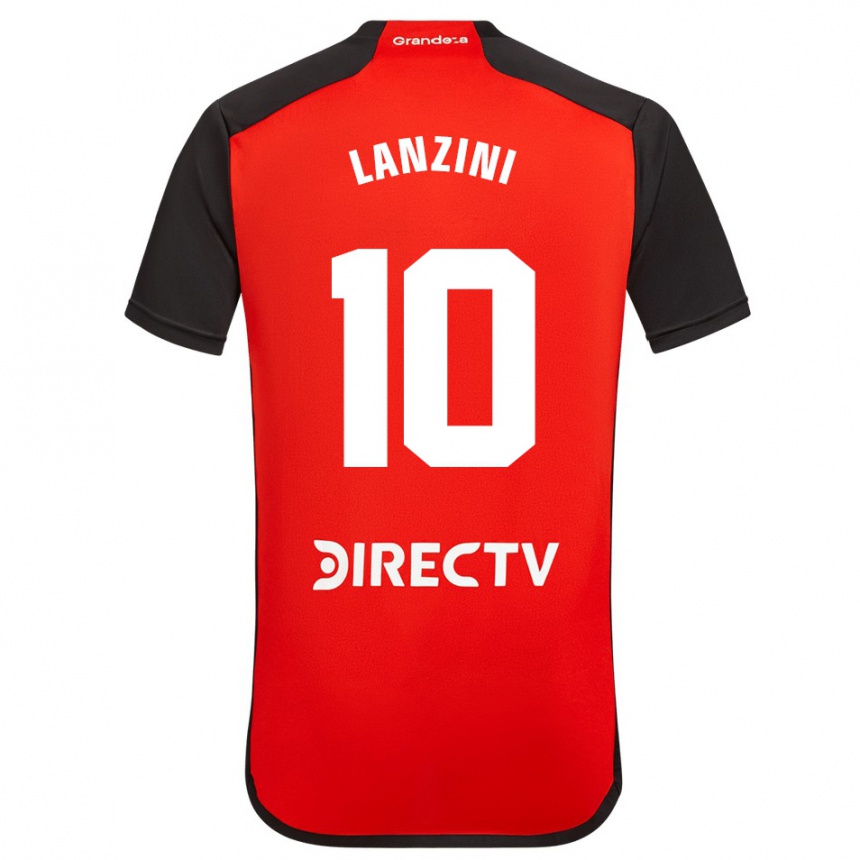 Homme Football Maillot Manuel Lanzini #10 Rouge Noir Blanc Tenues Extérieur 2024/25