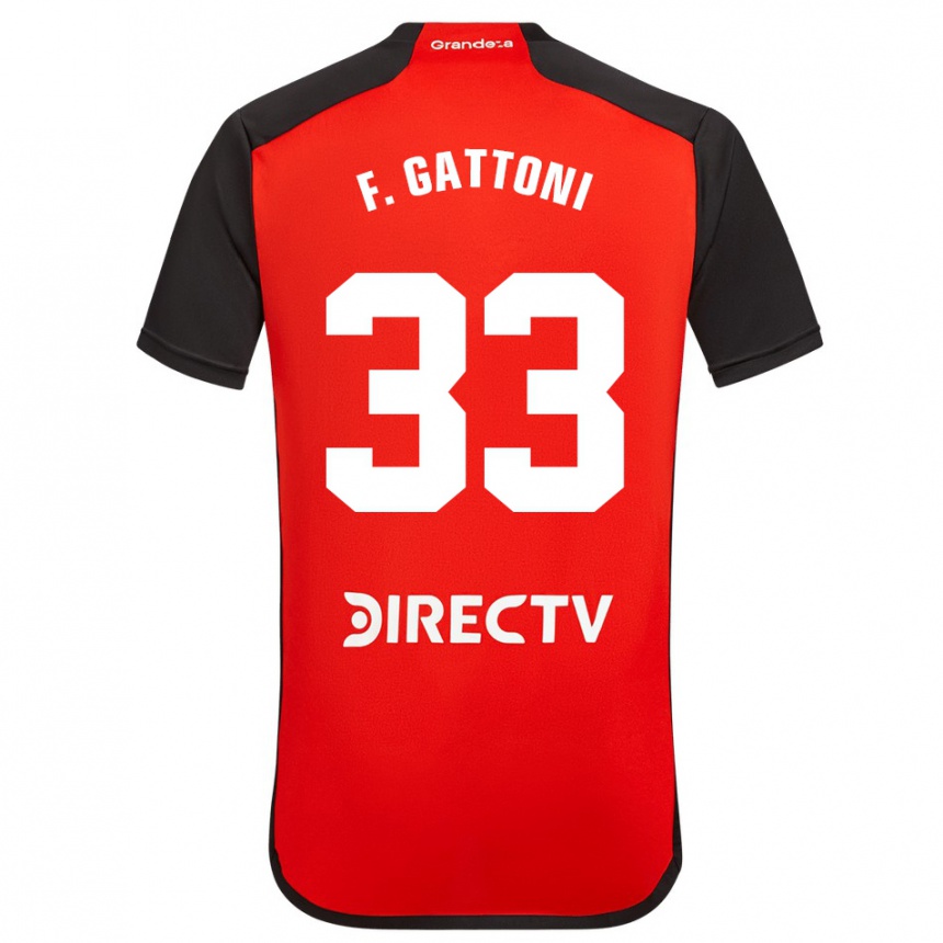 Homme Football Maillot Federico Gattoni #33 Rouge Noir Blanc Tenues Extérieur 2024/25