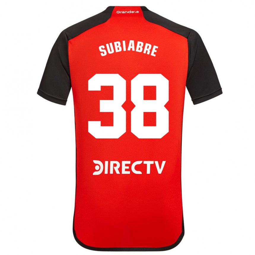 Homme Football Maillot Ian Subiabre #38 Rouge Noir Blanc Tenues Extérieur 2024/25