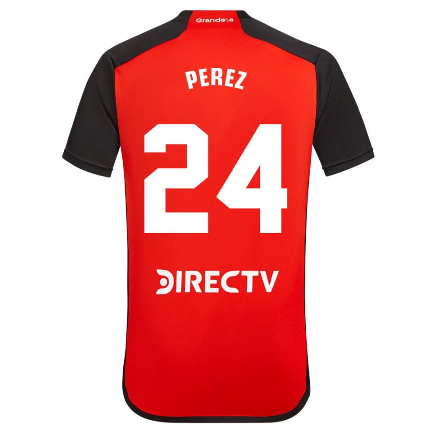 Homme Football Maillot Enzo Pérez #24 Rouge Noir Blanc Tenues Extérieur 2024/25