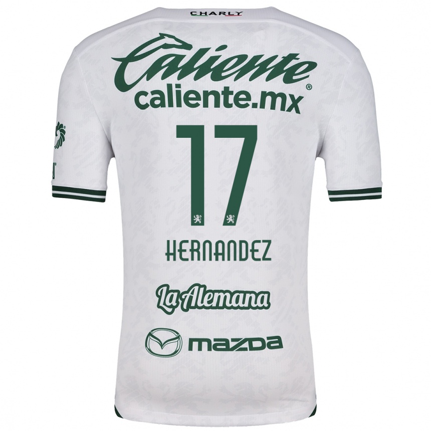 Homme Football Maillot Daniel Hernández #17 Blanc Vert Tenues Extérieur 2024/25