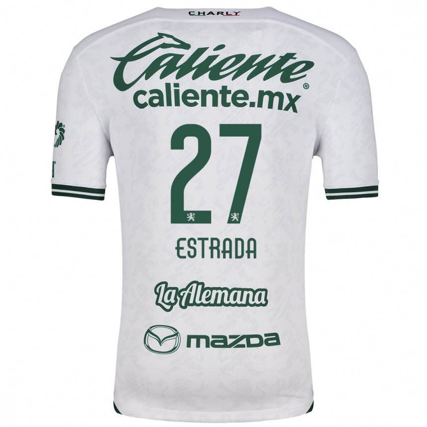 Homme Football Maillot Ángel Estrada #27 Blanc Vert Tenues Extérieur 2024/25