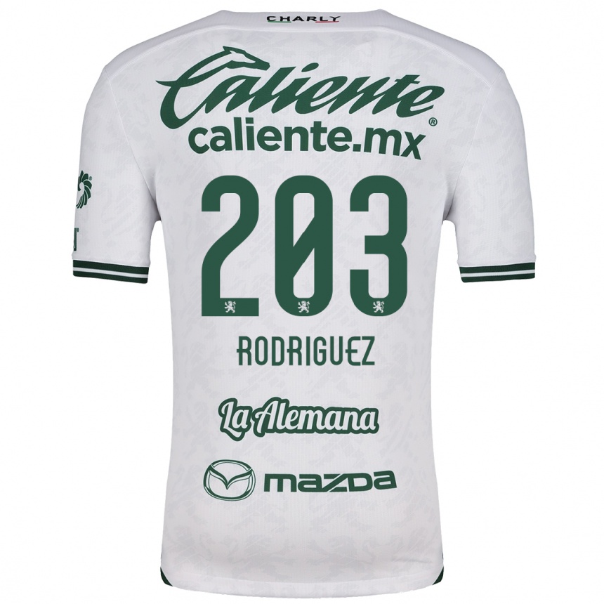 Homme Football Maillot César Rodríguez #203 Blanc Vert Tenues Extérieur 2024/25