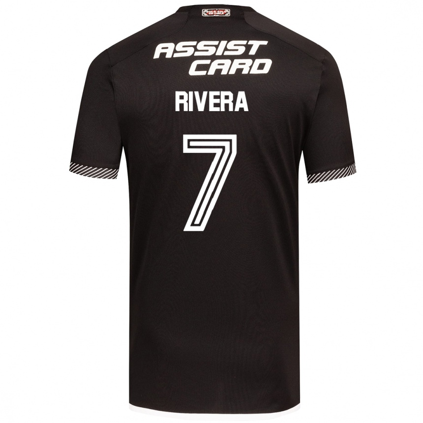 Homme Football Maillot Francisco Rivera #7 Noir Blanc Tenues Extérieur 2024/25