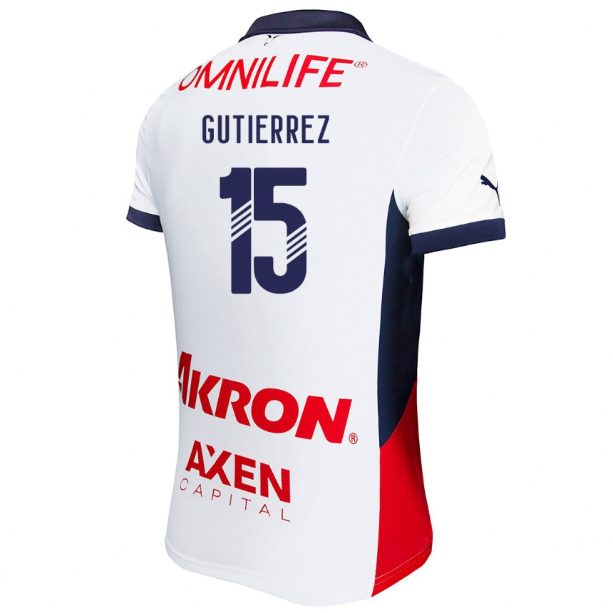 Homme Football Maillot Érick Gutiérrez #15 Blanc Rouge Bleu Tenues Extérieur 2024/25