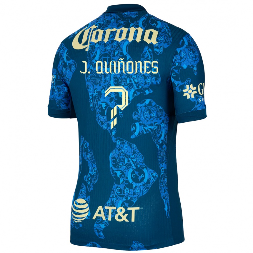 Homme Football Maillot Julián Quiñones #0 Bleu Jaune Tenues Extérieur 2024/25