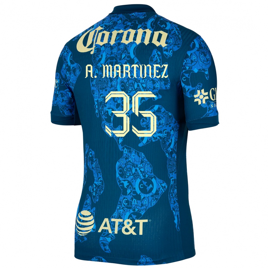 Homme Football Maillot Arturo Martínez #35 Bleu Jaune Tenues Extérieur 2024/25