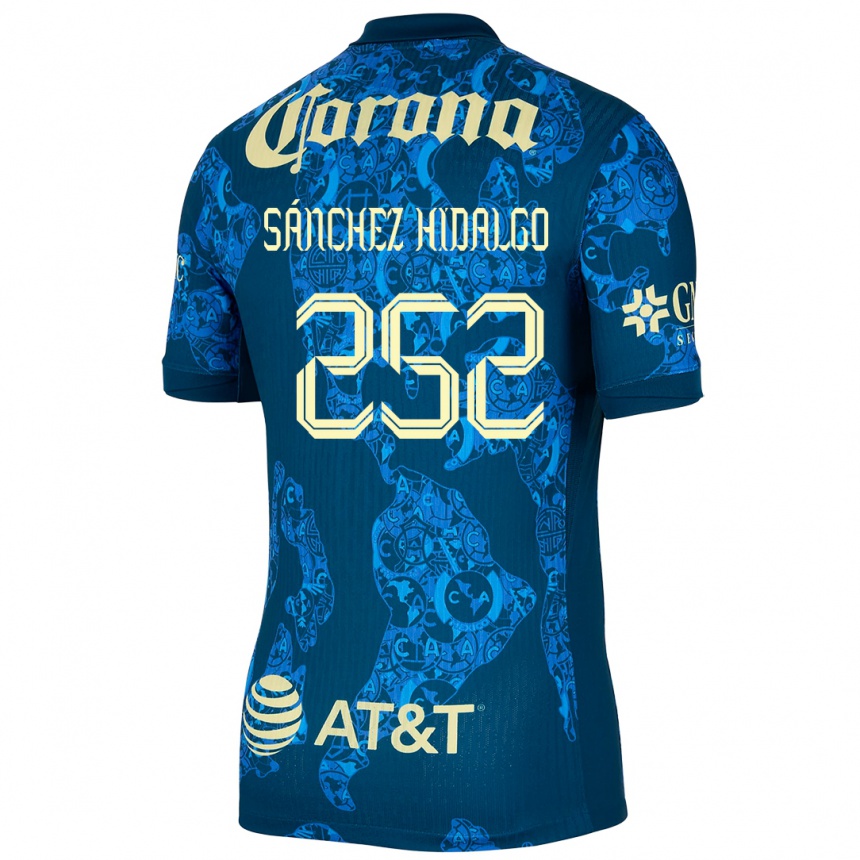 Homme Football Maillot Horacio Sánchez Hidalgo #252 Bleu Jaune Tenues Extérieur 2024/25