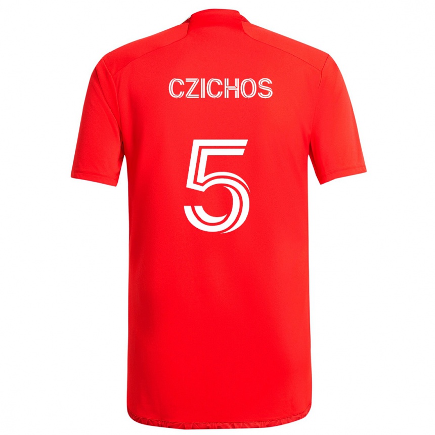 Femme Football Maillot Rafael Czichos #5 Rouge Blanc Tenues Domicile 2024/25