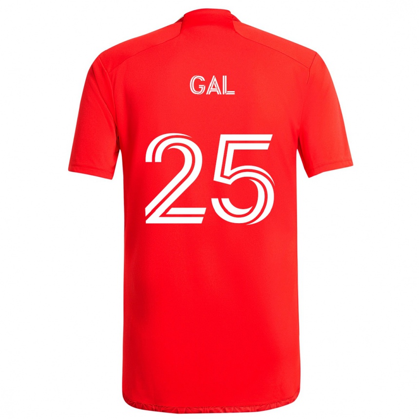 Femme Football Maillot Jeff Gal #25 Rouge Blanc Tenues Domicile 2024/25