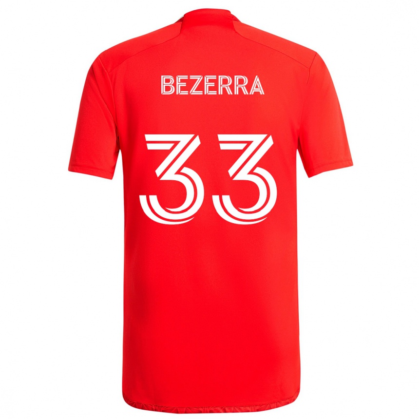 Femme Football Maillot Victor Bezerra #33 Rouge Blanc Tenues Domicile 2024/25