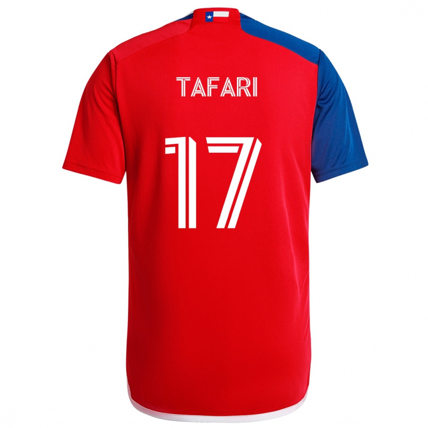 Femme Football Maillot Nkosi Tafari #17 Bleu Rouge Tenues Domicile 2024/25