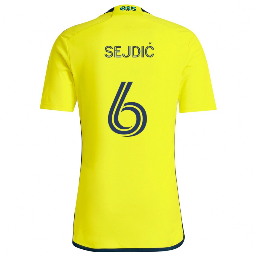 Femme Football Maillot Amar Sejdić #6 Jaune Bleu Tenues Domicile 2024/25