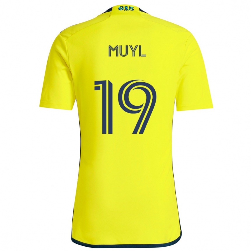 Femme Football Maillot Alex Muyl #19 Jaune Bleu Tenues Domicile 2024/25