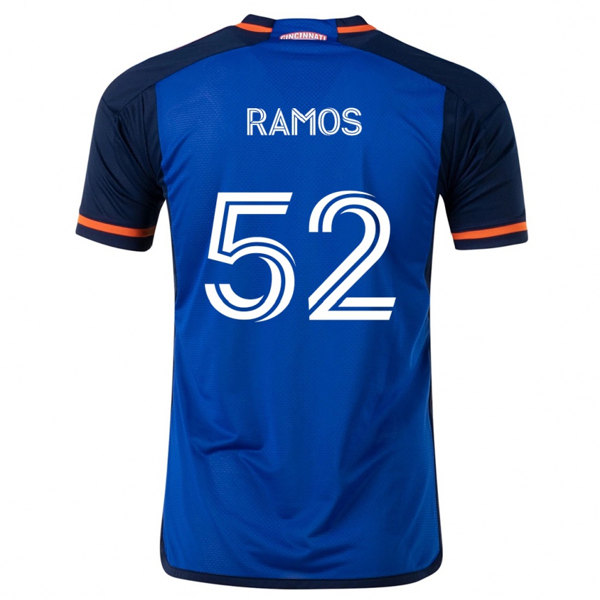 Femme Football Maillot Yair Ramos #52 Bleu Blanc Tenues Domicile 2024/25