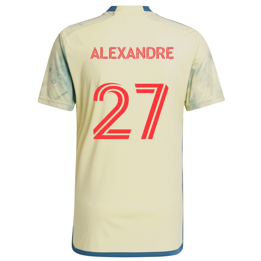 Femme Football Maillot Davi Alexandre #27 Jaune Rouge Bleu Tenues Domicile 2024/25