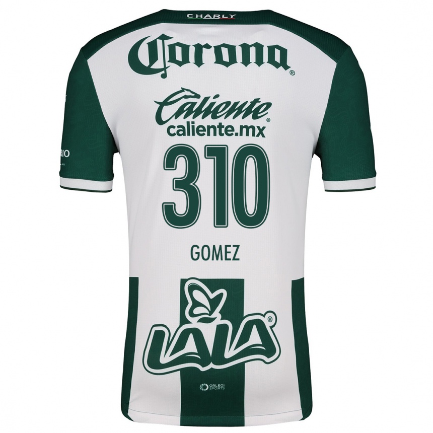 Femme Football Maillot Luis Gómez #310 Vert Blanc Tenues Domicile 2024/25