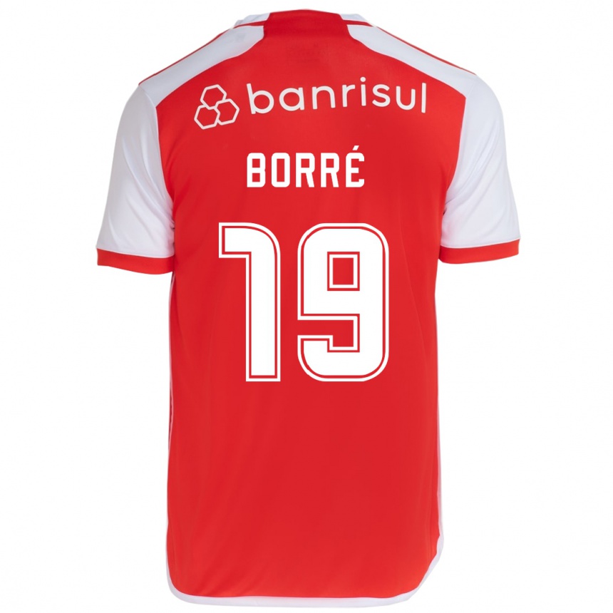 Femme Football Maillot Rafael Borré #19 Rouge Blanc Tenues Domicile 2024/25