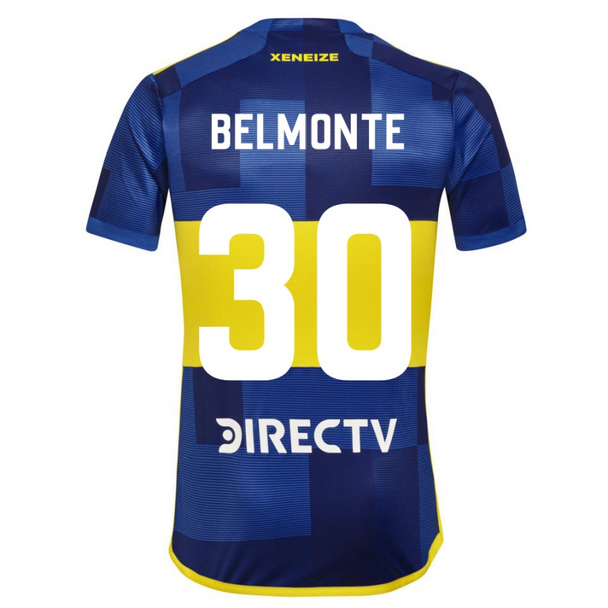 Femme Football Maillot Tomás Belmonte #30 Bleu Jaune Tenues Domicile 2024/25