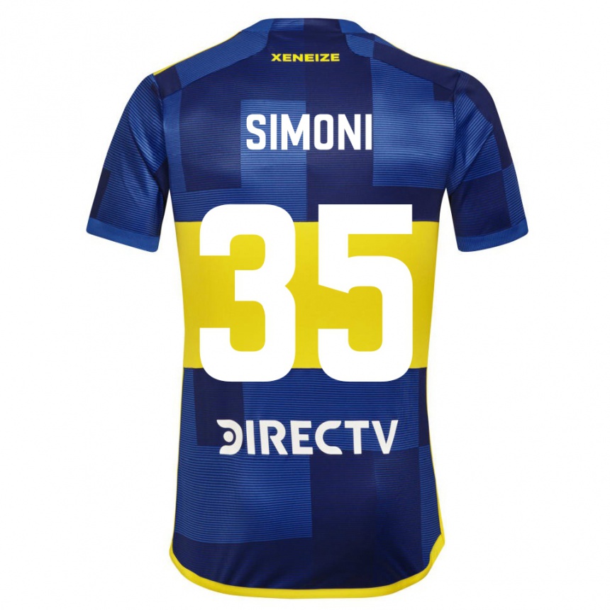 Femme Football Maillot Valentino Simoni #35 Bleu Jaune Tenues Domicile 2024/25