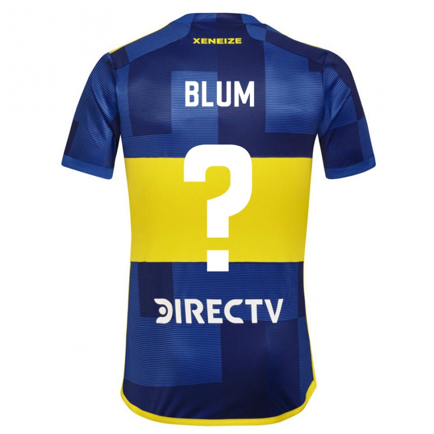 Femme Football Maillot Baltazar Blum #0 Bleu Jaune Tenues Domicile 2024/25