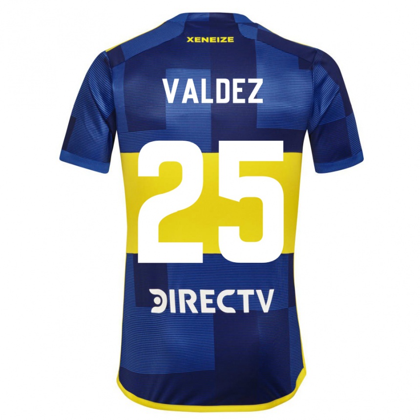 Femme Football Maillot Bruno Valdez #25 Bleu Jaune Tenues Domicile 2024/25