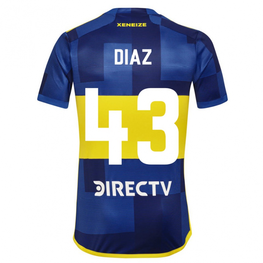 Femme Football Maillot Tomas Diaz #43 Bleu Jaune Tenues Domicile 2024/25