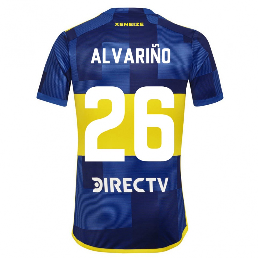 Femme Football Maillot Alexis Alvariño #26 Bleu Jaune Tenues Domicile 2024/25