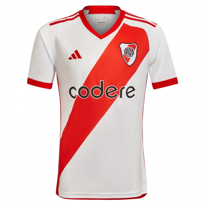 Femme Football Maillot María Carolina Birizamberri Rivero #10 Blanc Rouge Tenues Domicile 2024/25