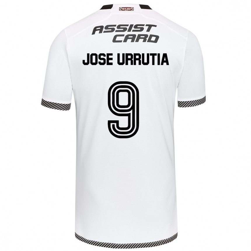 Femme Football Maillot María José Urrutia #9 Blanc Noir Tenues Domicile 2024/25