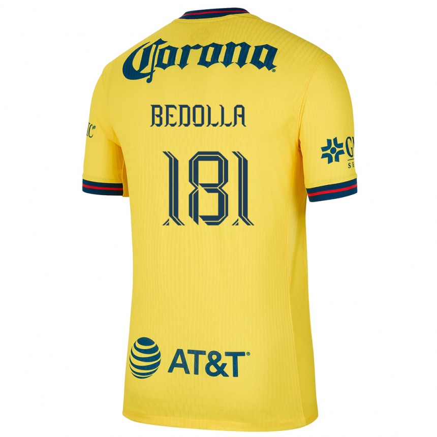 Femme Football Maillot Paolo Bedolla #181 Jaune Bleu Tenues Domicile 2024/25