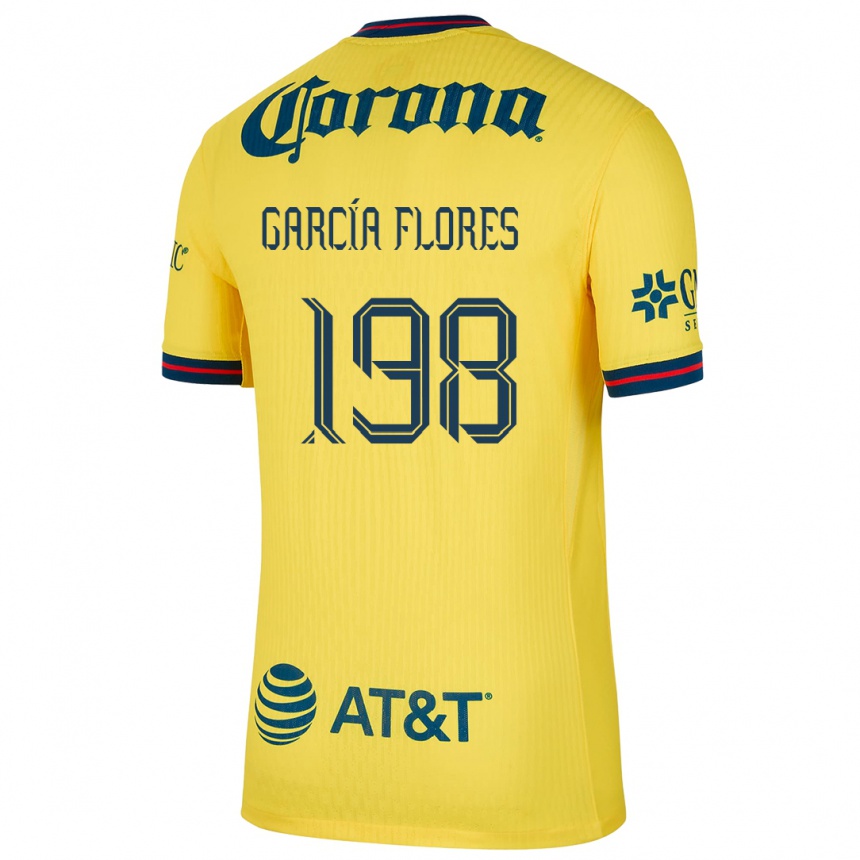 Femme Football Maillot Francisco García Flores #198 Jaune Bleu Tenues Domicile 2024/25