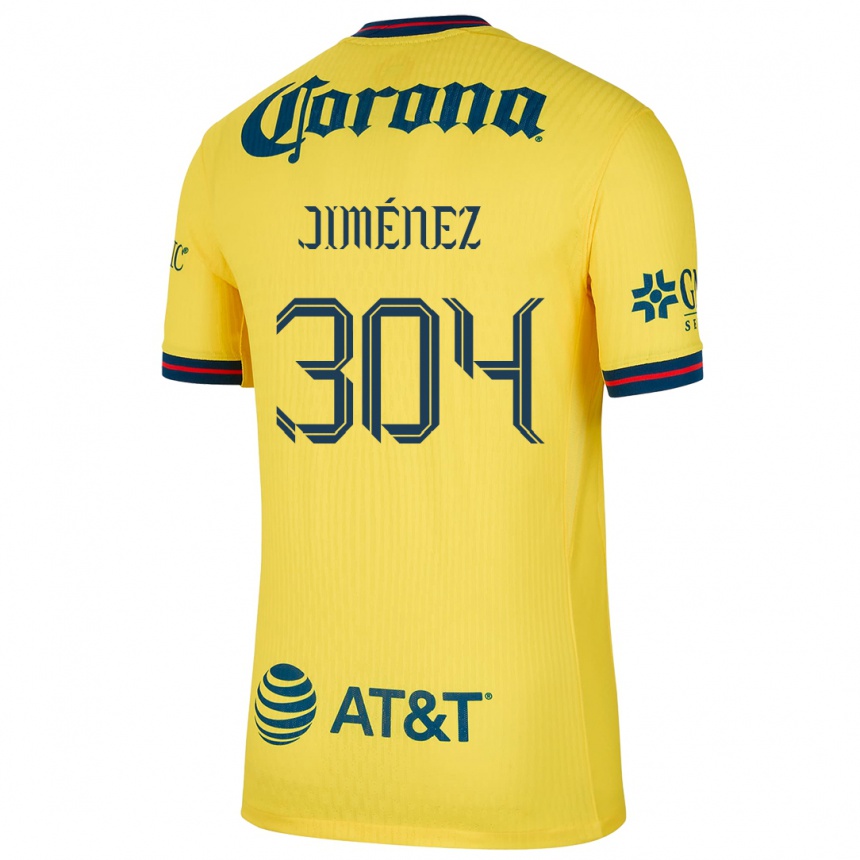 Femme Football Maillot Derek Jiménez #304 Jaune Bleu Tenues Domicile 2024/25