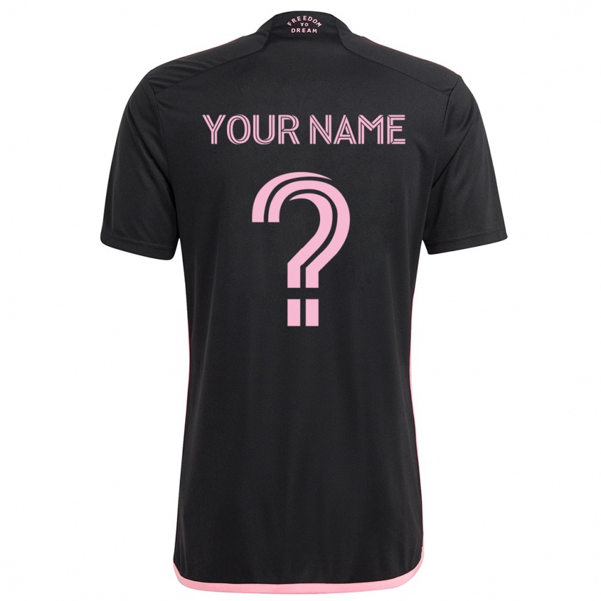 Femme Football Maillot Votre Nom #0 Noir Tenues Extérieur 2024/25