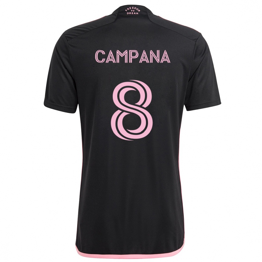 Femme Football Maillot Leonardo Campana #8 Noir Tenues Extérieur 2024/25