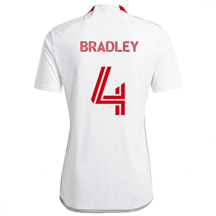 Femme Football Maillot Michael Bradley #4 Blanc Rouge Tenues Extérieur 2024/25