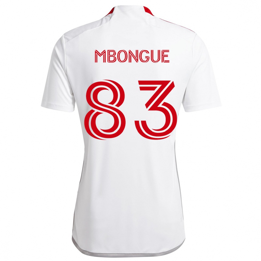 Femme Football Maillot Hugo Mbongue #83 Blanc Rouge Tenues Extérieur 2024/25