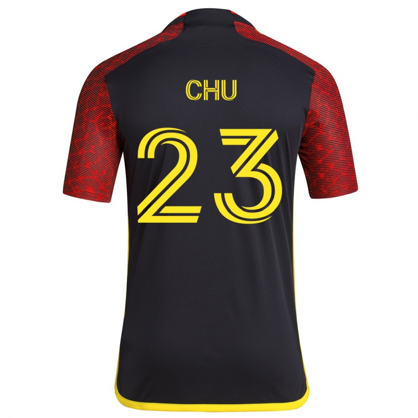 Femme Football Maillot Léo Chú #23 Rouge Noir Tenues Extérieur 2024/25