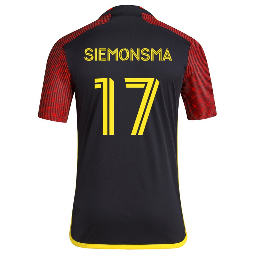 Femme Football Maillot Sianna Siemonsma #17 Rouge Noir Tenues Extérieur 2024/25