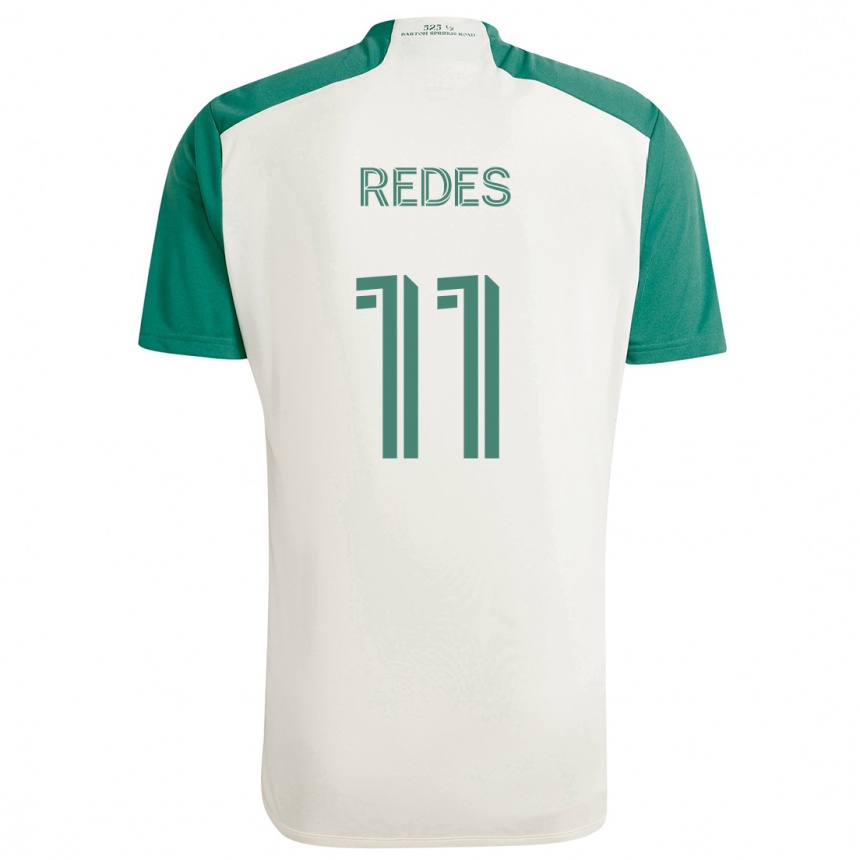 Femme Football Maillot Rodney Redes #11 Couleurs Beiges Vert Tenues Extérieur 2024/25