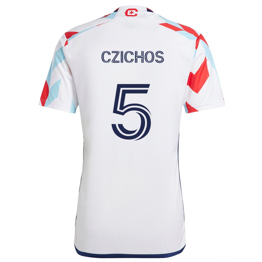 Femme Football Maillot Rafael Czichos #5 Blanc Rouge Bleu Tenues Extérieur 2024/25