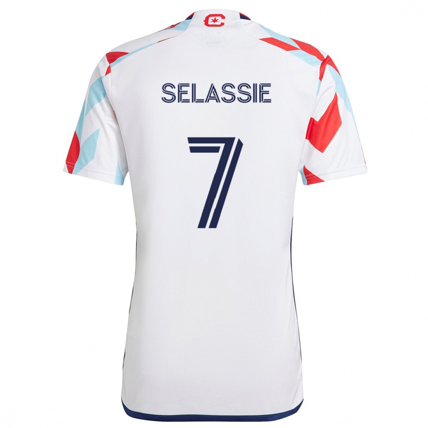 Femme Football Maillot Maren Haile-Selassie #7 Blanc Rouge Bleu Tenues Extérieur 2024/25