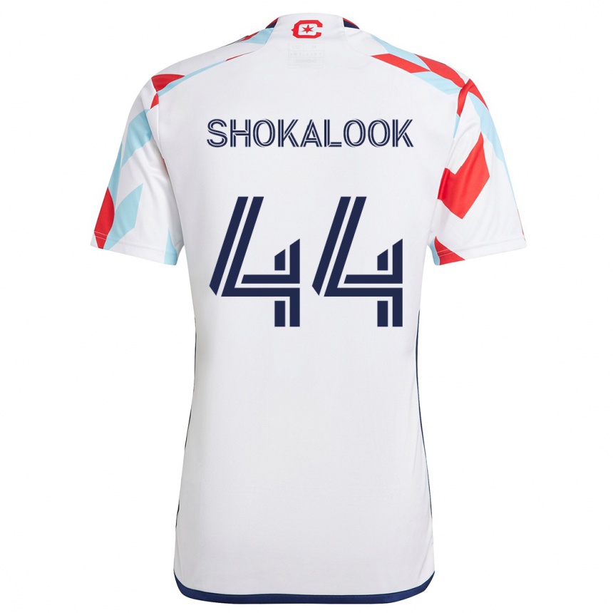 Femme Football Maillot Jason Shokalook #44 Blanc Rouge Bleu Tenues Extérieur 2024/25