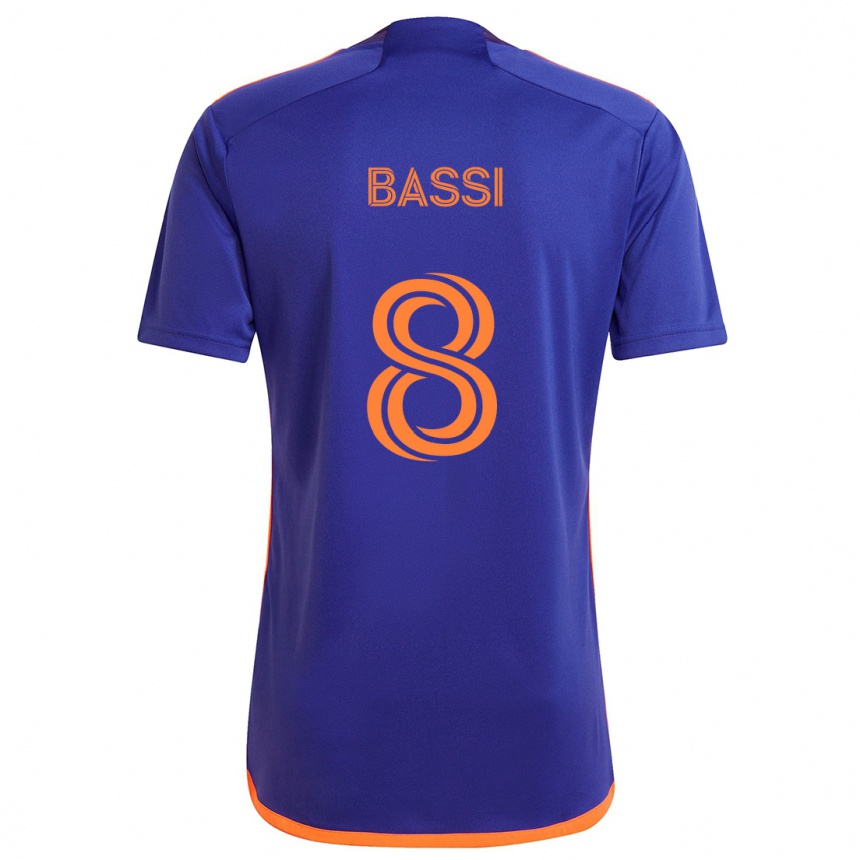 Femme Football Maillot Amine Bassi #8 Violet Orange Tenues Extérieur 2024/25