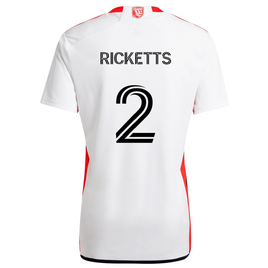 Femme Football Maillot Jamar Ricketts #2 Blanc Rouge Tenues Extérieur 2024/25