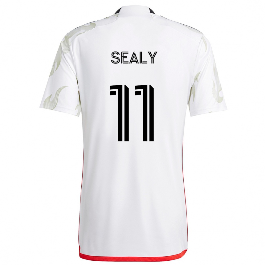 Femme Football Maillot Dante Sealy #11 Blanc Rouge Noir Tenues Extérieur 2024/25