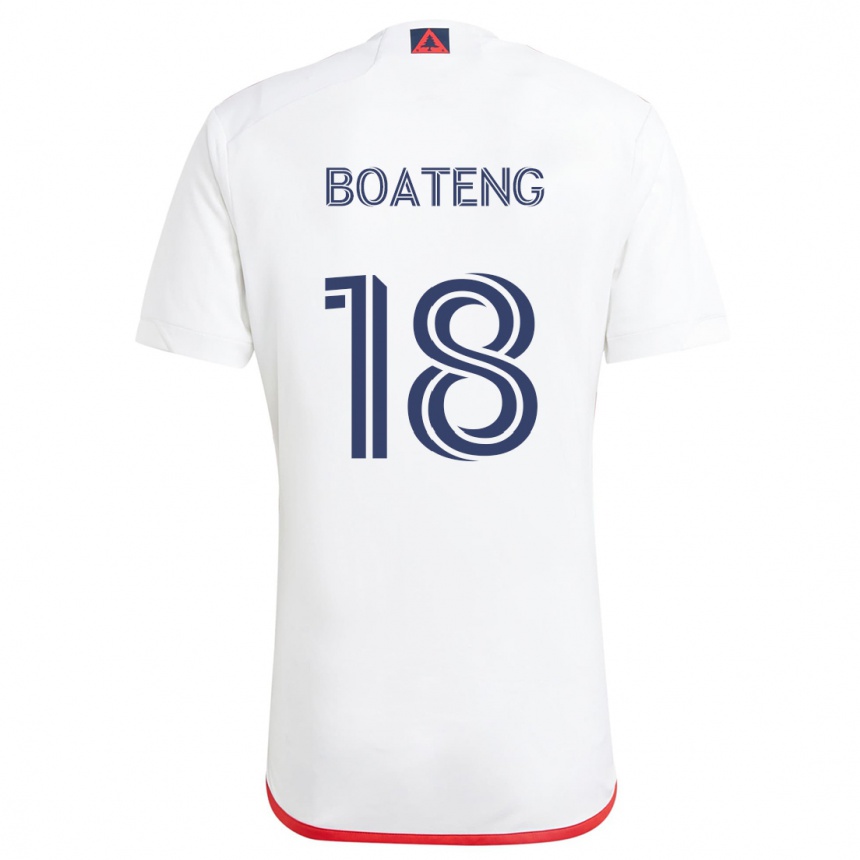 Femme Football Maillot Emmanuel Boateng #18 Blanc Rouge Tenues Extérieur 2024/25